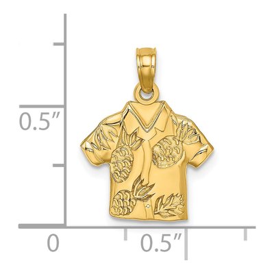 14K Yellow Gold Pineapple Shirt Charm – view 4