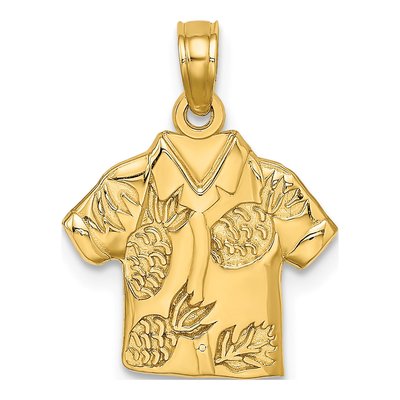 14K Yellow Gold Pineapple Shirt Charm