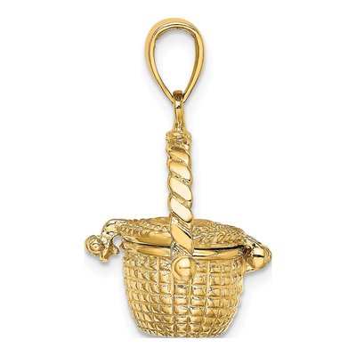 14K Yellow Gold 3-D Nantucket Basket Charm – view 3