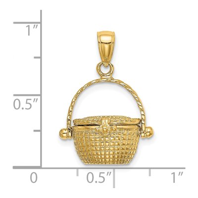 14K Yellow Gold 3-D Nantucket Basket Charm – view 4
