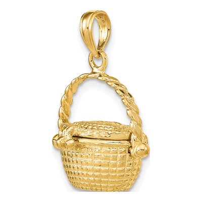 14K Yellow Gold 3-D Nantucket Basket Charm – view 6