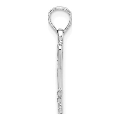 14K White Gold 3D Key Heart Pendant – view 3