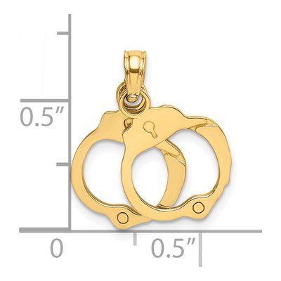 14K Yellow Gold Handcuffs Charm – view 4