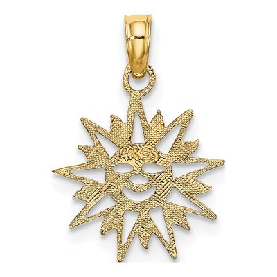 14K Yellow Gold Smiling Sun Pendant – view 4
