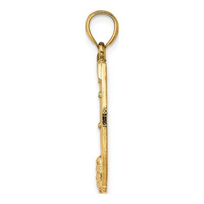 14K Yellow Gold Dollar Sign Horseshoe Charm – view 3