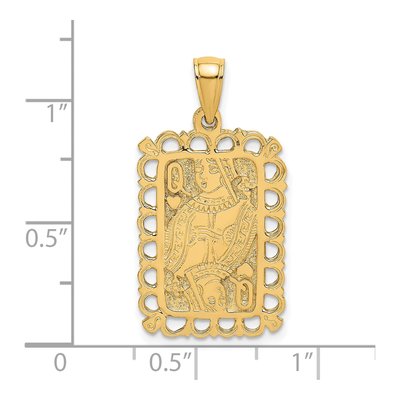 14K Yellow Gold Queen of Hearts Card Charm – view 4