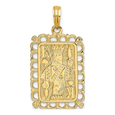 14K Yellow Gold King of Spades Card Charm