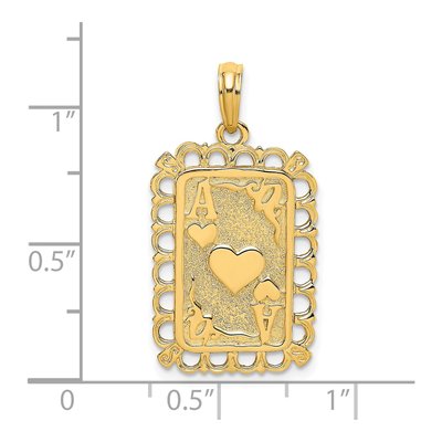 14K Yellow Gold Ace of Hearts Card Charm – view 4