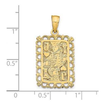 14K Yellow Gold Jack of Hearts Playing Card Charm – view 5