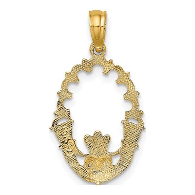 14K Yellow Gold Claddagh Oval Charm – view 5