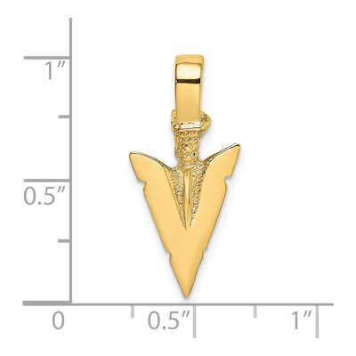 14K Yellow Gold 3D Arrowhead Pendant – view 4