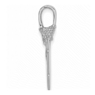 14K White Gold 3D Arrowhead Pendant – view 2
