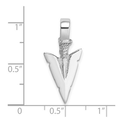 14K White Gold 3D Arrowhead Pendant – view 3