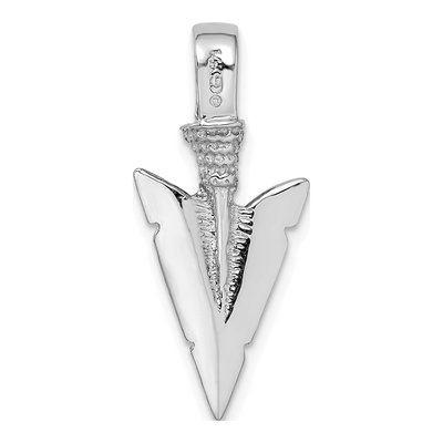 14K White Gold 3D Arrowhead Pendant – view 4