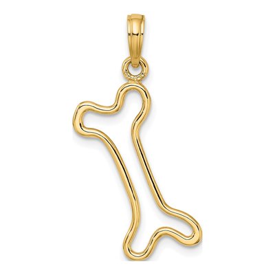 14K Yellow Gold Dog Bone Charm – view 5