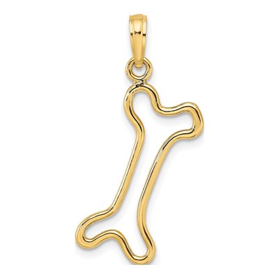 14K Yellow Gold Dog Bone Charm