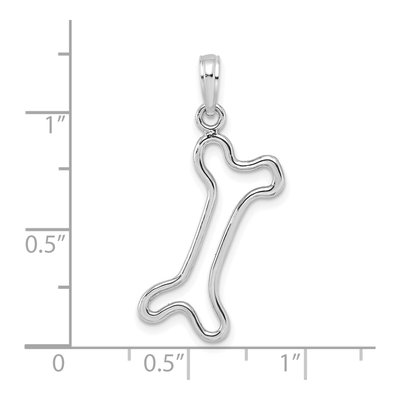 14K White Gold Dog Bone Charm – view 4