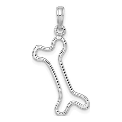 14K White Gold Dog Bone Charm – view 5