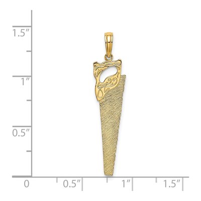 14K Yellow Gold Hand Saw Pendant – view 4