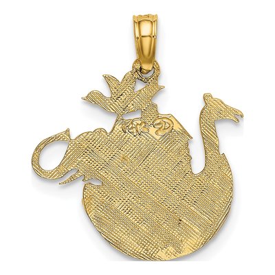 14K Yellow Gold Textured Noah's Ark Charm – view 4