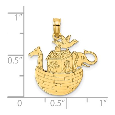 14K Yellow Gold Textured Noah's Ark Charm – view 5
