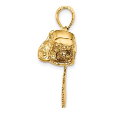 14K Yellow Gold 3-D Large Saw Pendant – view 3