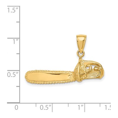 14K Yellow Gold 3-D Large Saw Pendant – view 4