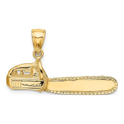 14K Yellow Gold 3-D Large Saw Pendant – view 5