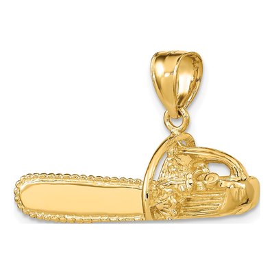 14K Yellow Gold 3-D Large Saw Pendant – view 6