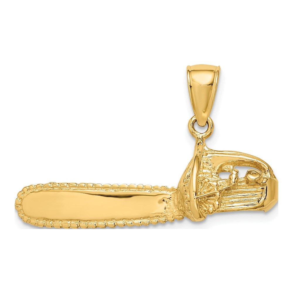 14K Yellow Gold 3-D Large Saw Pendant