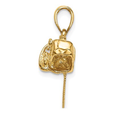14K Yellow Gold 3D Saw Charm – view 3