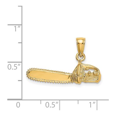 14K Yellow Gold 3D Saw Charm – view 4