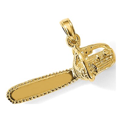 14K Yellow Gold 3D Saw Charm – view 7