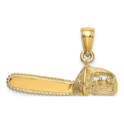 14K Yellow Gold 3D Saw Charm