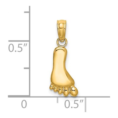 14K Yellow Gold Foot Pendant – view 4