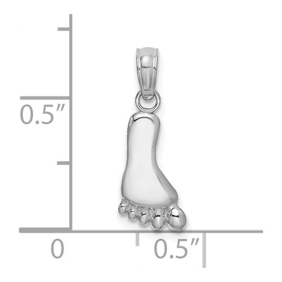 14K White Gold Foot Pendant – view 4
