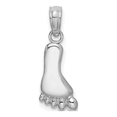 14K White Gold Foot Pendant