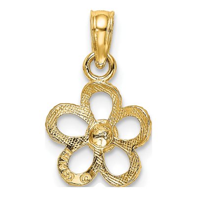 14K Yellow Gold Mini Daisy Flower Charm – view 4
