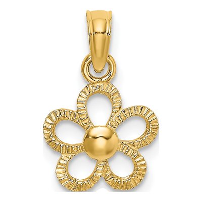 14K Yellow Gold Mini Daisy Flower Charm