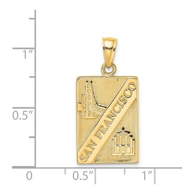 14K Yellow Gold San Francisco Reversible Charm – view 5