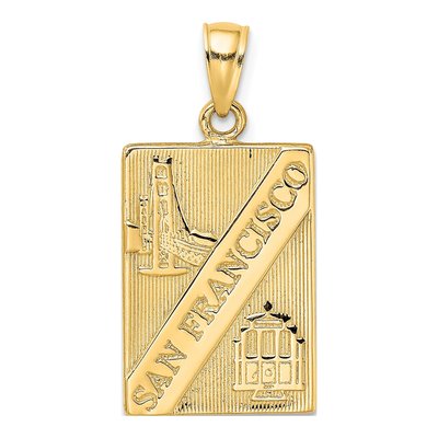 14K Yellow Gold San Francisco Reversible Charm