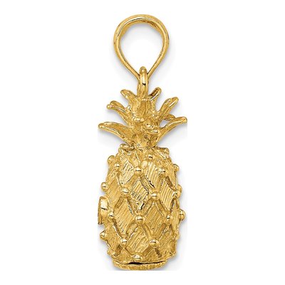 14K Yellow Gold 3D Pineapple Pendant – view 3