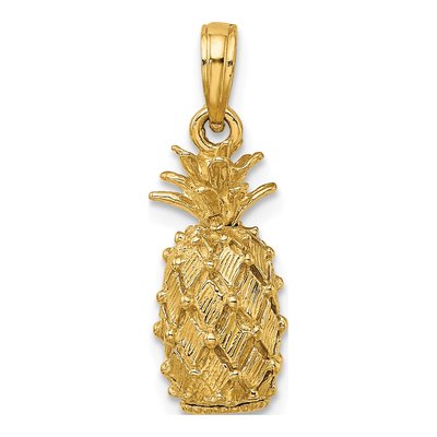 14K Yellow Gold 3D Pineapple Pendant – view 5