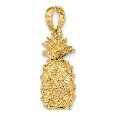 14K Yellow Gold 3D Pineapple Pendant – view 6