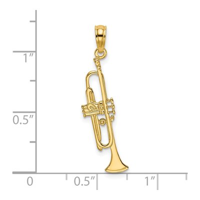 14K Yellow Gold Trumpet Pendant – view 4