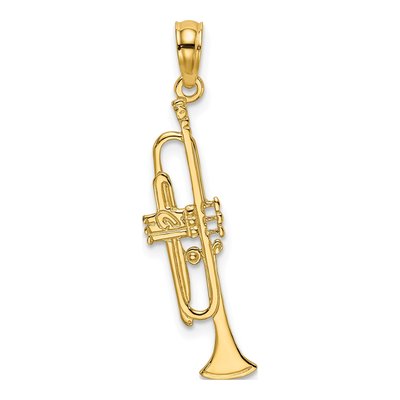 14K Yellow Gold Trumpet Pendant