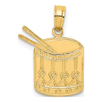 14K Yellow Gold Drum Sticks Pendant