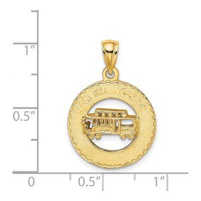 14K Yellow Gold San Francisco Cable Car Charm – view 4