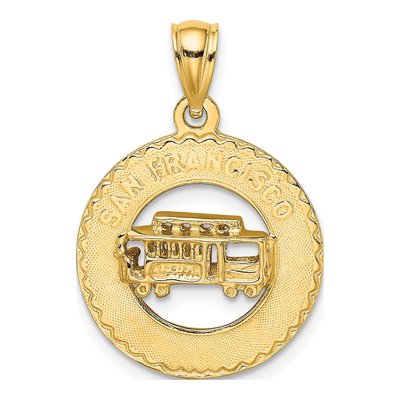14K Yellow Gold San Francisco Cable Car Charm