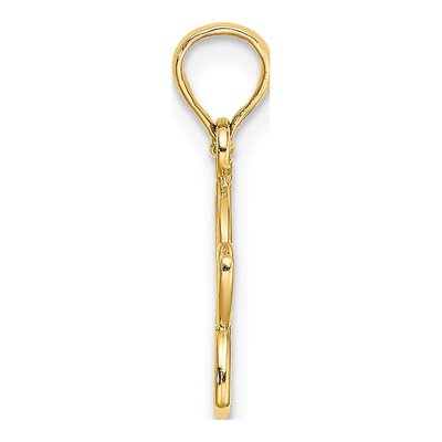 14K Yellow Gold Plumeria Flower Pendant – view 3